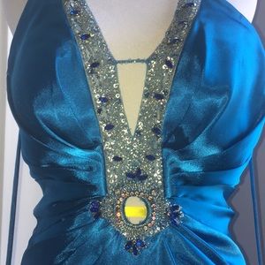 TURQUOISE PROM COCKTAIL DRESS